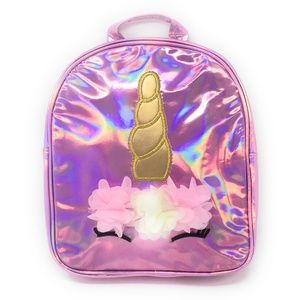 Unicorn Mini Backpack Purse: Pink Holographic